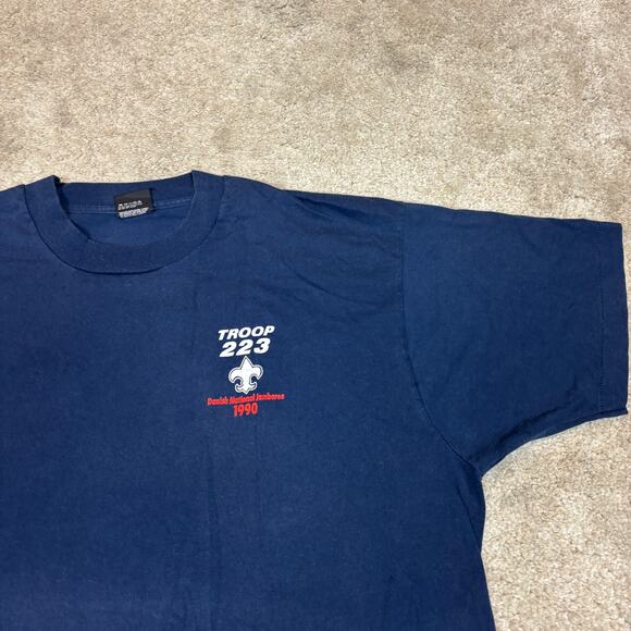 Vintage 1990 Danish National Jamboree Troop 223 Shirt Men's 2XL Scouts - Picture 4 of 10